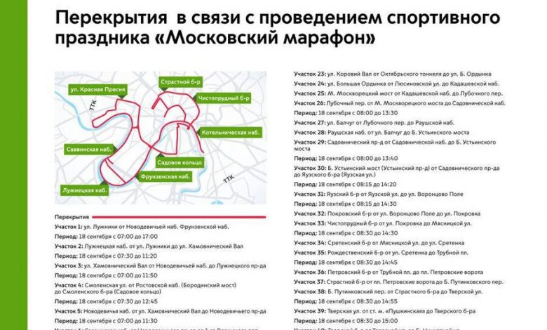 Фото - В Москве ограничат движение в связи с «Московским марафоном»